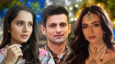 ছবি: সানিয়া মির্জা, শোয়েব মালিক ও সানা জাভেদ