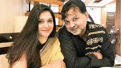 স্বামীর সঙ্গে মিথিলা