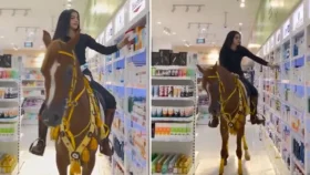 ঘোড়ায় চড়ে সৌদি তরুণীর কেনাকাটা, ভিডিও ভাইরাল