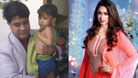 স্বামী-সন্তান নিয়ে প্রকাশ্যে চিত্রনায়িকা পপি