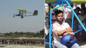 নিজের তৈরি বিমানে উড়লেন জুলহাস