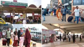 অতিরিক্ত ভাড়া দিয়েই রাজধানীতে ফিরছে মানুষ