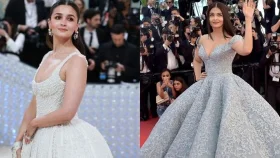 গালার লাল কার্পেটে ঐশ্বরিয়ার জন্য বিব্রত আলিয়া