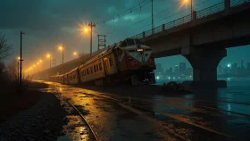 চলন্ত ট্রেনের ওপর ধসে পড়লো সেতু, নিহত ৭