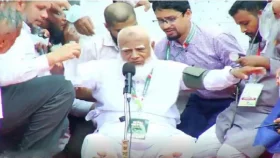 সমাবেশ মঞ্চে বক্তব্য দিতে গিয়ে অসুস্থ জামায়াত আমির