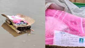 চিরকুটসহ ভেলায় ভেসে এলো ভারতীয় শিশুর মরদেহ