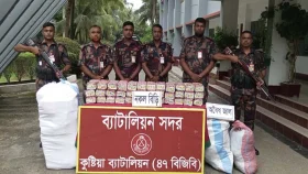 দৌলতপুর সীমান্তে বিজিবির অভিযানে মাদকদ্রব্য ও চোরাচালানী মালামাল জব্দ