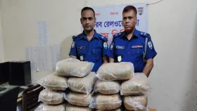 ভৈরবে ট্রেনে থামিয়ে অভিযান, ২৮ কেজি গাঁজা উদ্ধার 