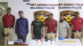 শাহজালাল বিমানবন্দরে ৭৬ ভরি স্বর্ণ উদ্ধার, আটক ৩