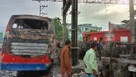 হবিগঞ্জে সিএনজি স্টেশনে ভয়াবহ অগ্নিকাণ্ড