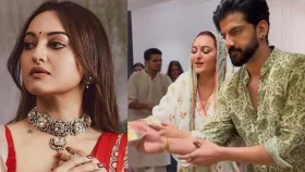 পূজা দিয়ে সমালোচনার মুখে সোনাক্ষী-জাহির দম্পতি