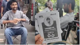 হুইলচেয়ারে বসে ভোট দিলেন মেঘমল্লার বসু