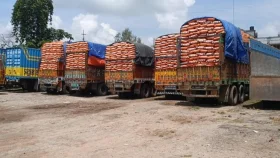 হিলিতে লাখ টনের বেশি চাল আমদানি, কমছে দাম