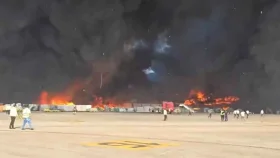 শাহজালাল বিমানবন্দরের কার্গো সেকশনে আগুন, নিয়ন্ত্রণে ৩৬ ইউনিট