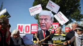 ট্রাম্পের আগমনে দ. কোরিয়ায় বিক্ষোভ