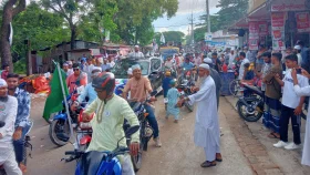 হাতিয়ায় জামায়াতের এমপি প্রার্থীর হোন্ডা র‍্যালি ও পথসভা 