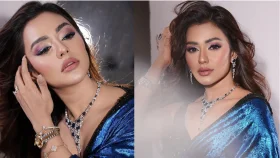 শাড়িতে মুগ্ধতা ছড়ালেন নুসরাত ফারিয়া