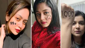 ‘সংখ্যা’ লিখে তারকাদের অভিনব আন্দোলন