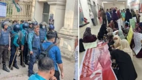 ঢাকা কলেজে মুখোমুখি শিক্ষক-শিক্ষার্থীরা, পুলিশ মোতায়েন