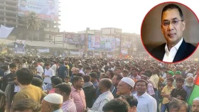 ফেনীতে তারেক রহমানের জনসভায় মানুষের ঢল