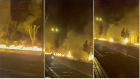 ইরানের তেল ডিপোতে হামলা, তেহরানের রাস্তায় আগুনের নদী