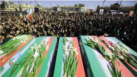 তেহরানে আলি লারিজানি ও সোলাইমানির জানাজা অনুষ্ঠিত