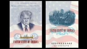 স্বাধীনতার ২৫০ বছর পূর্তিতে ট্রাম্পের ছবি পাসপোর্টে