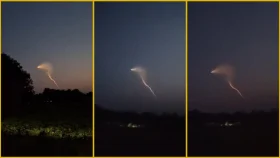 মাদারীপুর থেকে দেখা গেলো রহস্যময় আলোক রশ্মি