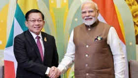 নিজের প্রথম বিদেশ সফরে ভারতে গেলেন প্রেসিডেন্ট হ্লেইং