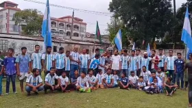 বিশ্বকাপকে স্বাগত জানালো রাজাপুরের আর্জেন্টিনা সমর্থকরা