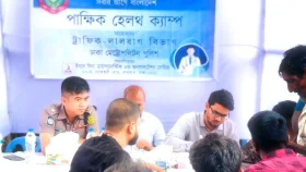 পরিবহন শ্রমিকদের পাশে ডিএমপির স্বাস্থ্য ক্যাম্প
