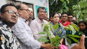 নড়াইলে শিক্ষার্থীদের গাছের চারা দিলেন এমপি নিপুণ রায়