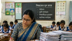 পাঠদানবহির্ভূত কাজে &rsquo;ব্যস্ত&rsquo; প্রাথমিক শিক্ষকরা