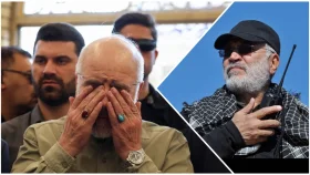 নাজাফে ইরানপন্থী কমান্ডারের কবর জিয়ারত করলেন গালিবাফ