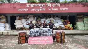 সিলেটে বিজিবির অভিযানে চোরাচালানি পণ্য জব্দ