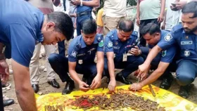 বগুড়ায় ড্রেন খুঁড়ে পাওয়া গেল ৩৩৪ গুলি
