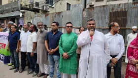 বনশ্রী সোসাইটির কমন ফ্যাসিলিটিজের জায়গা পুনরুদ্ধারের দাবিতে মানববন্ধন