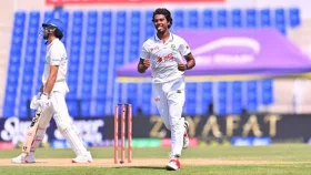 আবুধাবি টেস্টে হাসান মাহমুদের হ্যাটট্রিকসহ ফাইফার