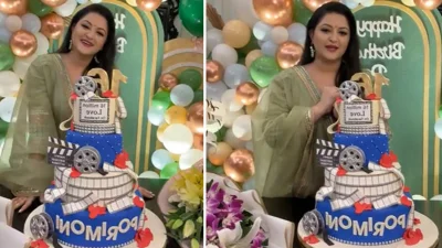 কেক কাটছেন পরী